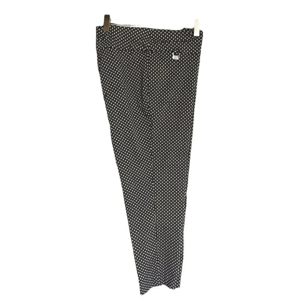 Rafaella comfort 14 plus-size black & white print pull on ankle length pants